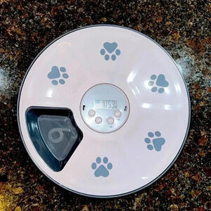 Electronic Automated Timer Pet Dog Food Bowl Feeder (White/Gray)